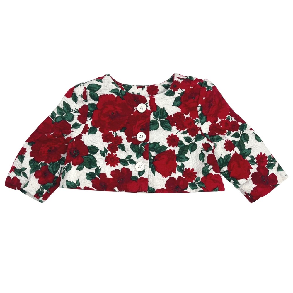 Janie and Jack Girls Jacket Blazer 18-24 Mo. Allover Floral Print‎ Classy Retro